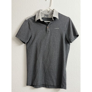 J. Lindeberg Golf Polo Shirt Men's Size M Grey Regular Fit Short Sleeve